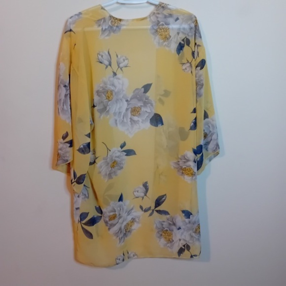 Women's I Joah Sheer Chiffon Lightweight Floral‎ Flower Cardigan Duster Office S - Picture 6 of 14